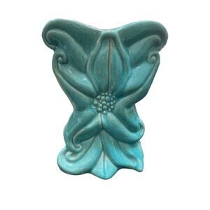 Vintage Gonder Star Flower Vase turquoise,‎ pink interior